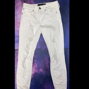 White ripped jeans